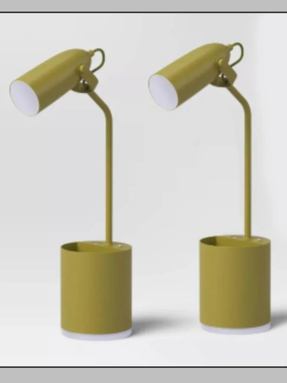 2 Task Table Lamp with Nightlight Offbeat Olive Integrated LED Bulb -